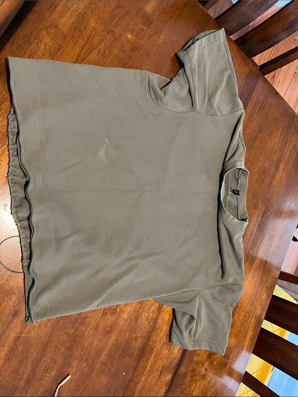 lululemon athletica Olive Green terry cloth warm up . Bleach fade